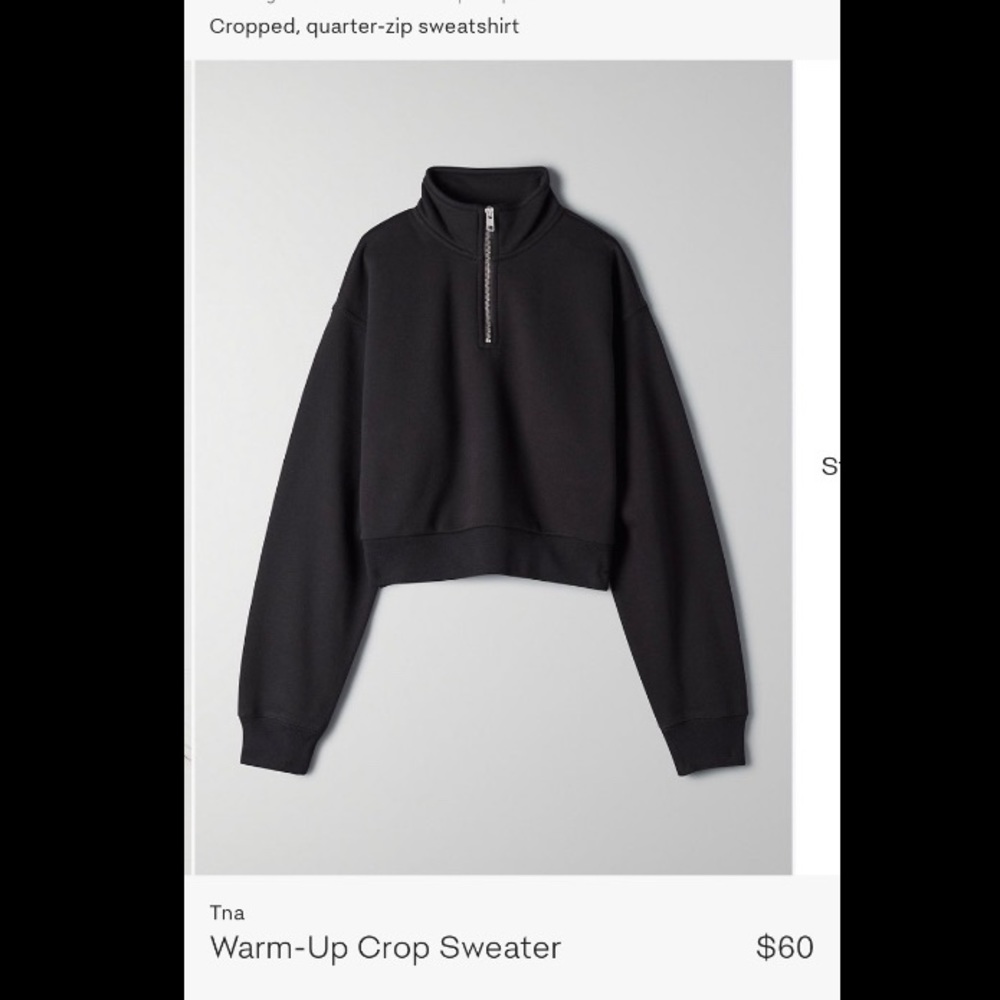 Cropped Quarter-Zip Aritzia Sweatshirt